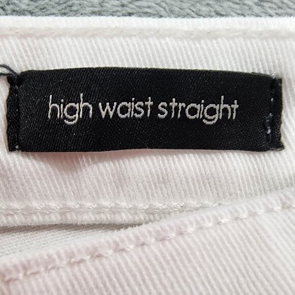 Ella Moss Jeans Womens 6/28 White High Waist Straight Leg Stretch Denim Ankle - Picture 4 of 13